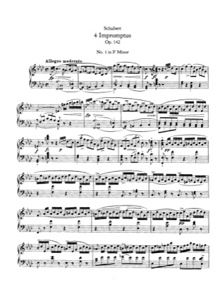 Thumbnail of first page of 4 Impromptus, Op.142 piano sheet music PDF by Schubert.