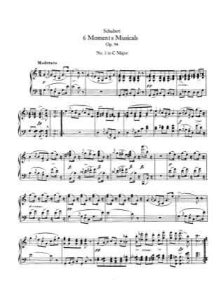 Thumbnail of first page of Musical Moments piano sheet music PDF by Schubert.