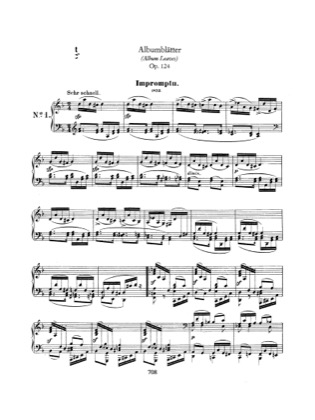 Thumbnail of first page of Albumblatter, Op.124 piano sheet music PDF by Schumann.