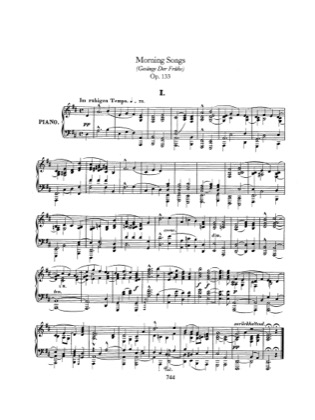 Thumbnail of first page of Gesange der Fruhe, Op.133 piano sheet music PDF by Schumann.