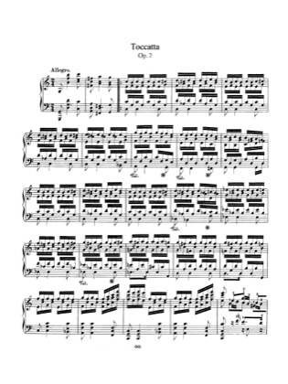 Thumbnail of first page of Toccata Op.7 piano sheet music PDF by Schumann.