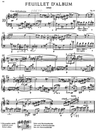 Thumbnail of first page of Feuillet d'Album, Op.58 piano sheet music PDF by Scriabin.