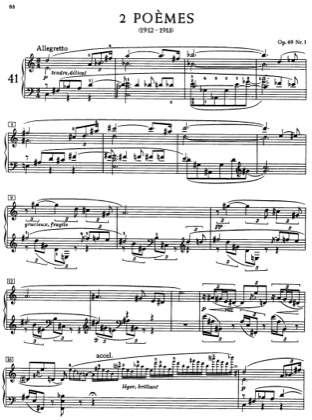 Thumbnail of first page of 2 Poemes, Op.69 piano sheet music PDF by Scriabin.