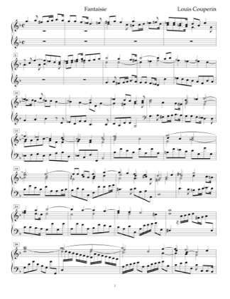 Thumbnail of first page of Fantaisie piano sheet music PDF by Couperin.