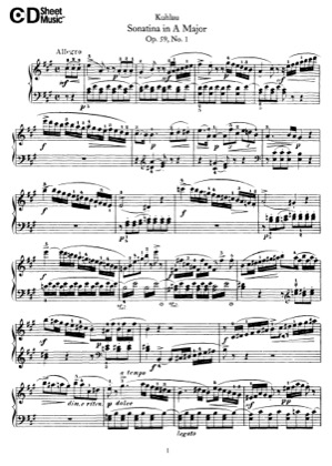 Thumbnail of first page of 3 Sonatinas, Op.59 piano sheet music PDF by Kuhlau.