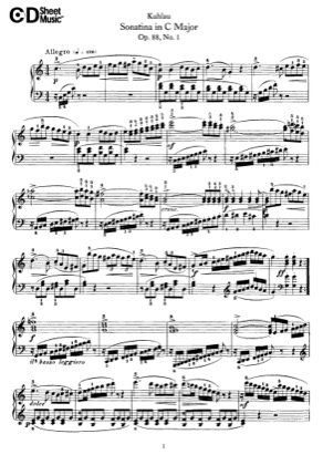 Thumbnail of first page of 4 Sonatinas, Op.88 piano sheet music PDF by Kuhlau.