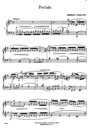 Thumbnail of first page of Pieces No. 1-4 piano sheet music PDF by Scarlatti.