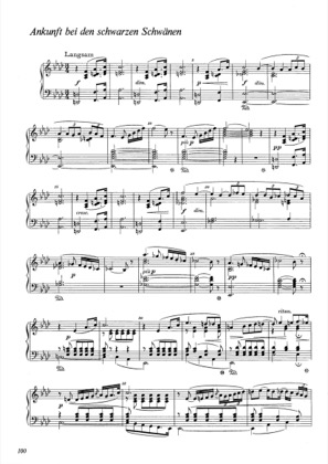 Thumbnail of first page of Ankunft bei den schwarzen Schwanen piano sheet music PDF by Wagner.
