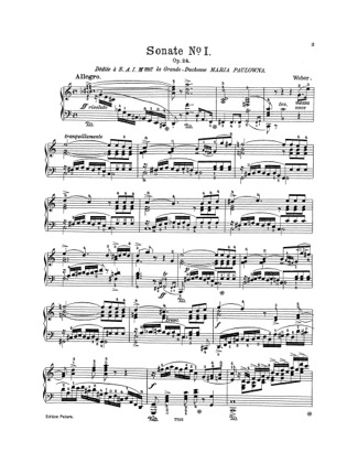 Thumbnail of first page of Piano Sonata No.1, Op.24 piano sheet music PDF by Weber.