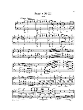 Thumbnail of first page of Piano Sonata No.3, Op.49 piano sheet music PDF by Weber.