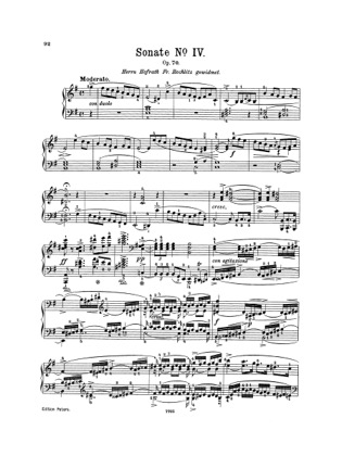 Thumbnail of first page of Piano Sonata No.4, Op.7 piano sheet music PDF by Weber.