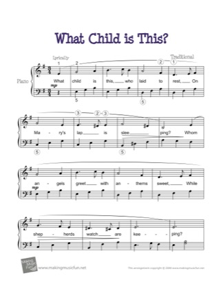 Thumbnail of first page of What Child is This? piano sheet music PDF by Christmas.