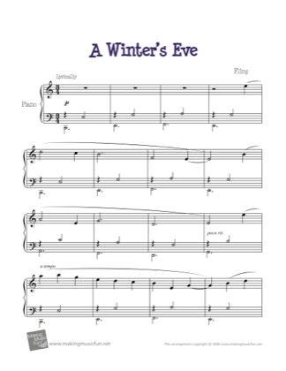 Thumbnail of first page of A Winter's Eve piano sheet music PDF by Christmas.