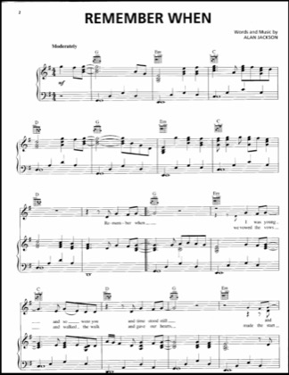 Thumbnail of first page of Remember When piano sheet music PDF by Alan Jackson.
