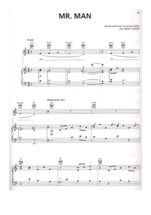 Thumbnail of first page of Mr. Man piano sheet music PDF by Alicia Keys.