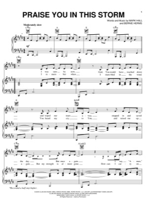 Thumbnail of first page of Raise You In This Storm piano sheet music PDF by Casting Crowns.
