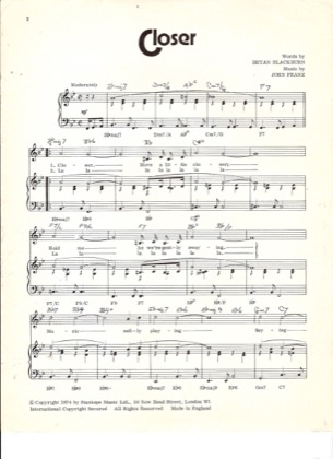 Thumbnail of first page of Closer piano sheet music PDF by Dido.