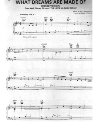 Thumbnail of first page of What Dreams Are Made Of piano sheet music PDF by Hilary Duff.