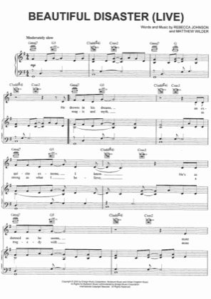 Thumbnail of first page of Beautiful Disaster piano sheet music PDF by Kelly Clarkson.