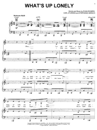 Thumbnail of first page of What's Up Lonely piano sheet music PDF by Kelly Clarkson.