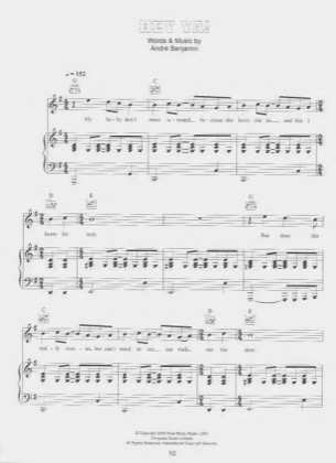 Thumbnail of first page of Hey Ya piano sheet music PDF by Outkast.