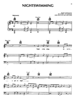 Thumbnail of first page of Nightswimming piano sheet music PDF by R.E.M..