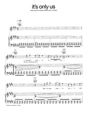 Thumbnail of first page of It's Only Us piano sheet music PDF by Robbie Williams.