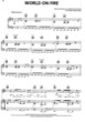 Thumbnail of First Page of World On Fire sheet music by Sarah McLachlan