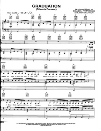 Thumbnail of first page of Graduation (Friends Forever) piano sheet music PDF by Vitamin C.