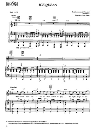 Thumbnail of first page of Ice Queen piano sheet music PDF by Within Temptation.