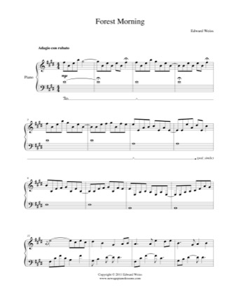 Thumbnail of first page of Forest Morning piano sheet music PDF by Edward Weiss.