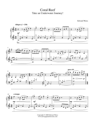 Thumbnail of first page of Coral Reef piano sheet music PDF by Edward Weiss.