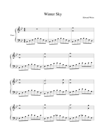 Thumbnail of first page of Winter Sky piano sheet music PDF by Edward Weiss.