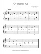 Thumbnail of First Page of "C" Where I Am (easy) sheet music by Julie Lind