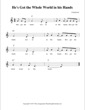 Thumbnail of First Page of He's Got the Whole World in his Hands (easy) sheet music by Traditional