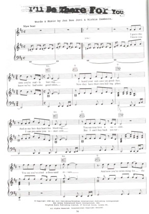 Thumbnail of first page of I'll Be There For You piano sheet music PDF by Bon Jovi.